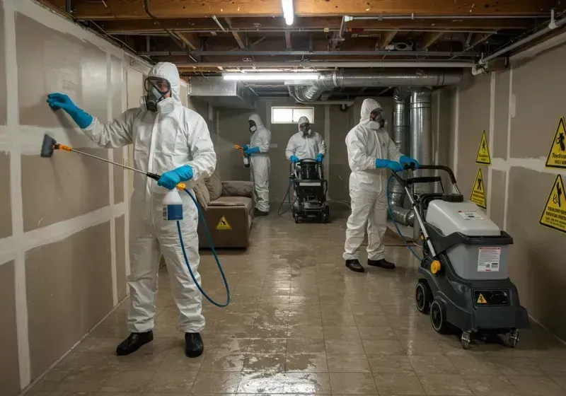 Basement Moisture Removal and Structural Drying process in Lutz, FL